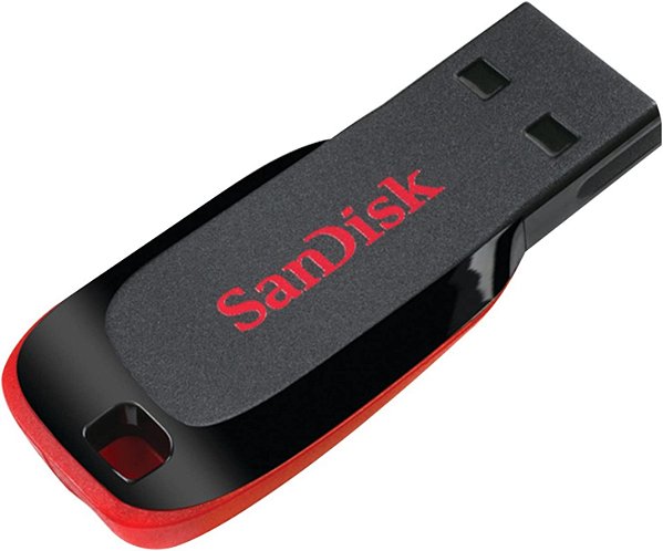 Pendrive SanDisk Cruzer Blade 2.0 preto e vermelho