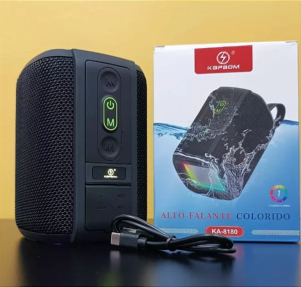 Caixa De Som Bluetooth Kapbom KA-8180 A Prova Dagua