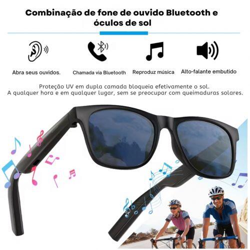 Óculos Inteligentes Bluetooth Smart Glass D11 Chamadas Música Assistente de Voz