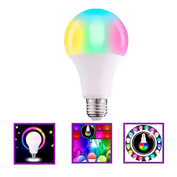 Lâmpada RGB LED 16 Cores Iluminação Festa Colorido