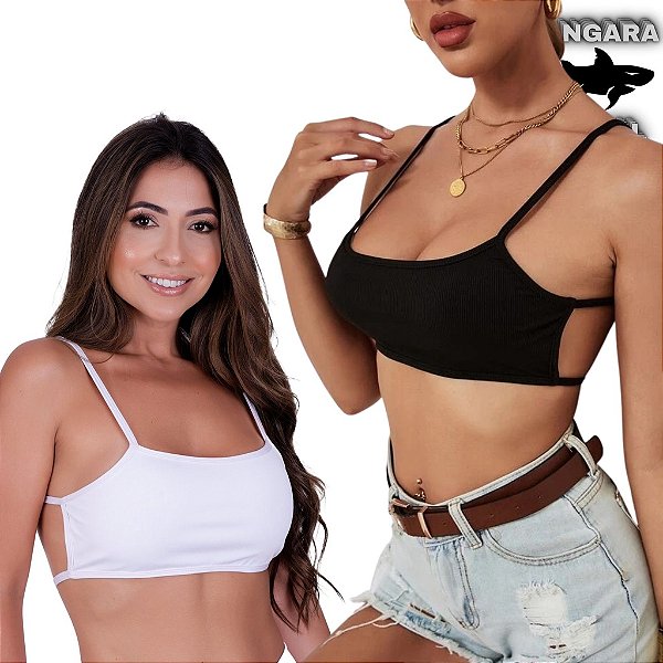 top cropped - alça costas nua