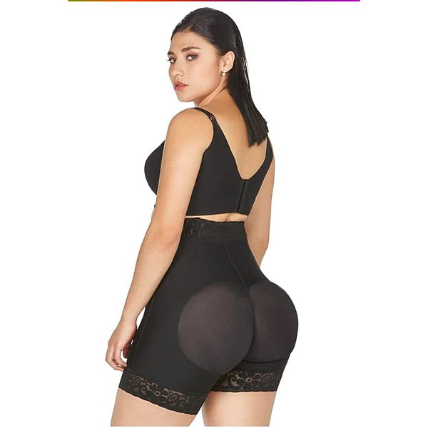 SHORT LIPO MODELADOR - cós cintura alta segura barriga efeito silicone e empina bumbum