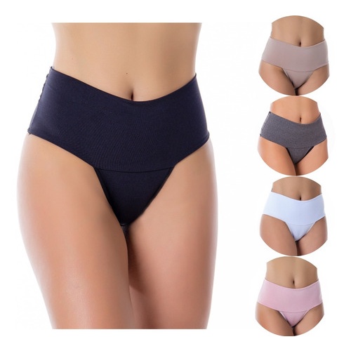 15 Calcinhas Power Fitness - Cintura Alta e Cós Duplo