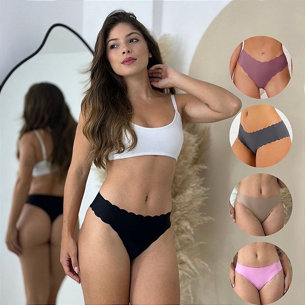 KIT  CALCINHA SURFLY CORTE A LASER NÃO MARCA NA ROUPA