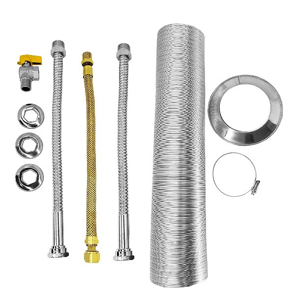 Conjunto Exaustão De 60mm De 1 Metro Sem Chapéu Com Kit Ligação 40cm