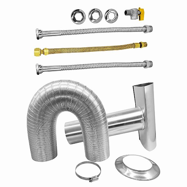Conjunto Exaustão De 60mm De 1 Metro Com Chapéu Com Kit Ligação 40cm