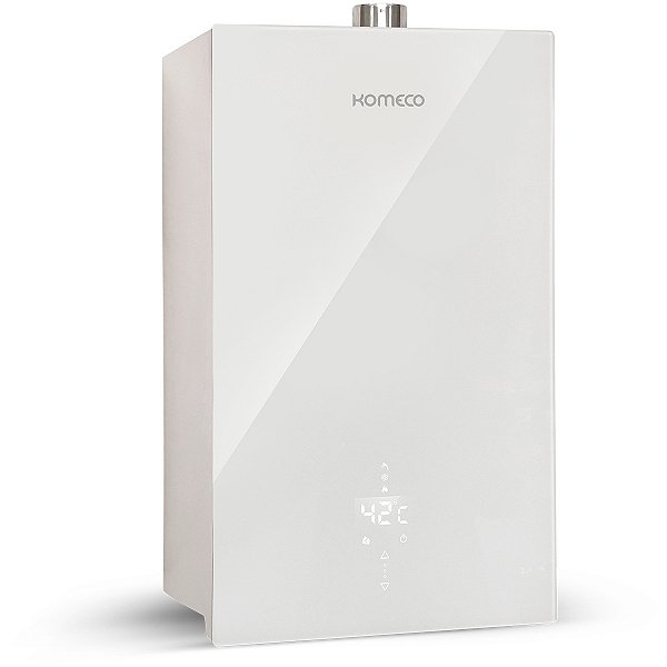 Aquecedor De Água A Gás Komeco 26 Litros KO 26WH Decor GN Branco Com Wifi