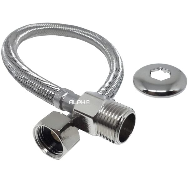 Flexível Água 40CM - 1/2MX3/4F Com Malha De Aço Druck