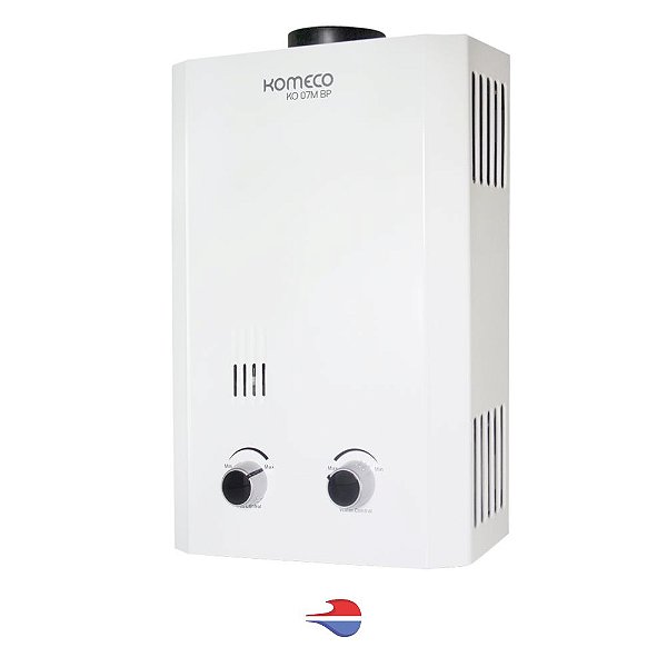 Aquecedor De Água A Gás Komeco 7 Litros KO 07M BP G2 GN Mecânico A Pilha