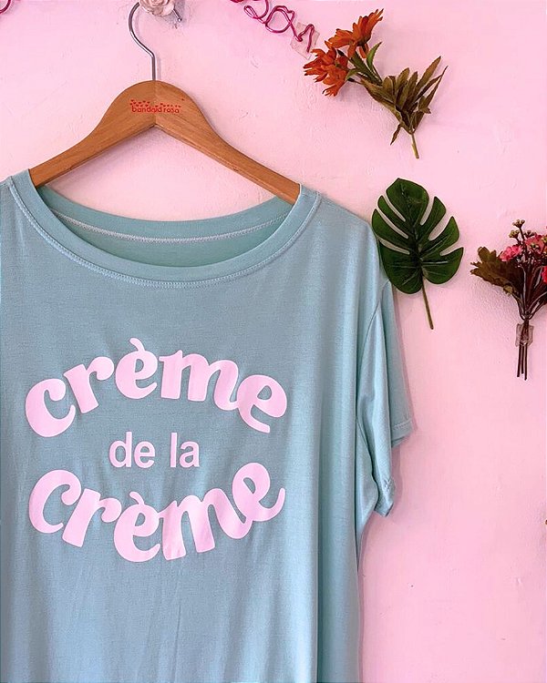CAMISETA CREME TURQUESA