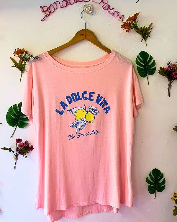 CAMISETA LA DOLCE VITA ROSA