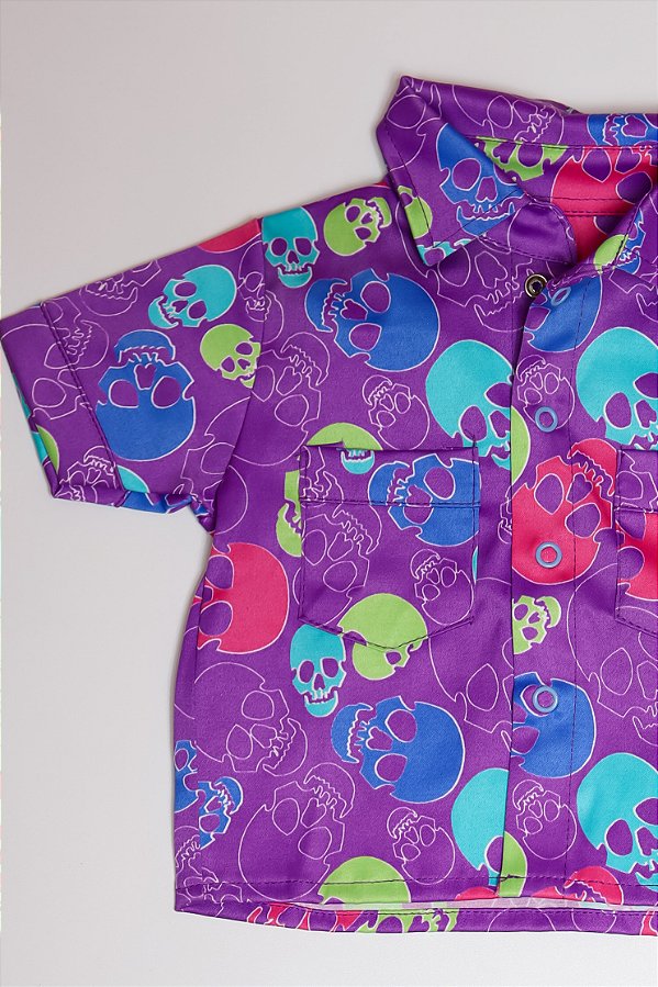 CAMISA KIDS CAVEIRA ROXA