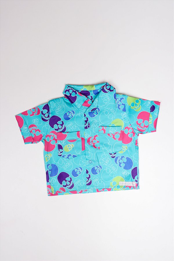 CAMISA KIDS CAVEIRA AZUL CLARO