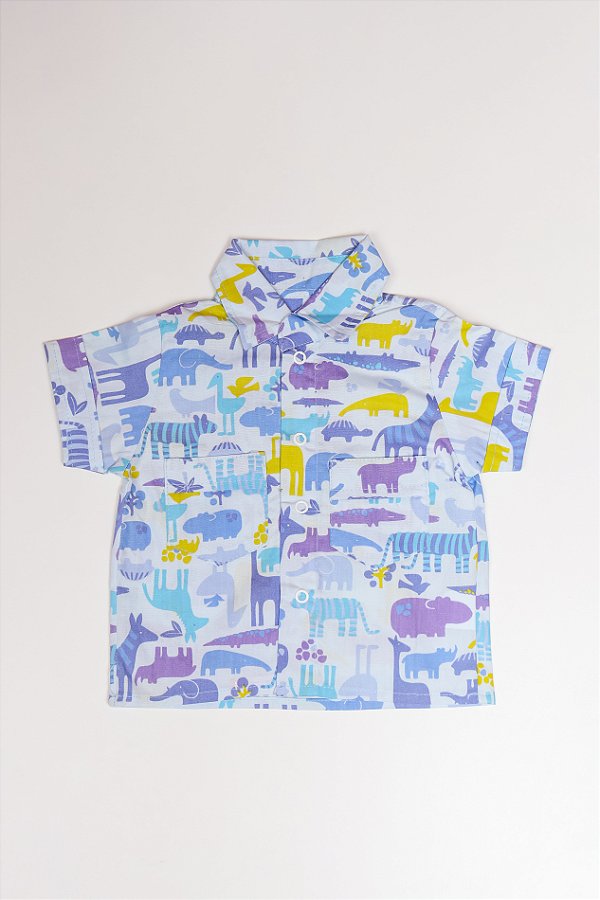 CAMISA KIDS ANIMAIS AZUL