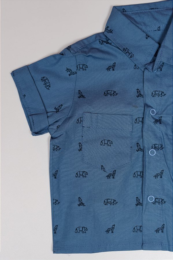 CAMISA KIDS RINOCERONTE AZUL