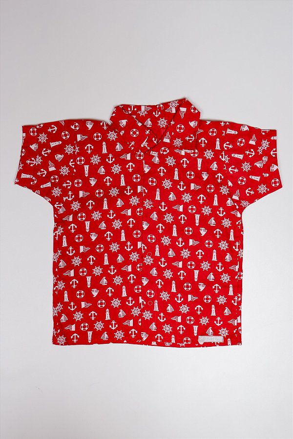 CAMISA KIDS ÂNCORA VERMELHO