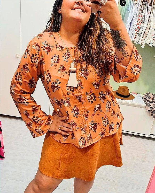 BLUSA MANGA SINO FLORAL