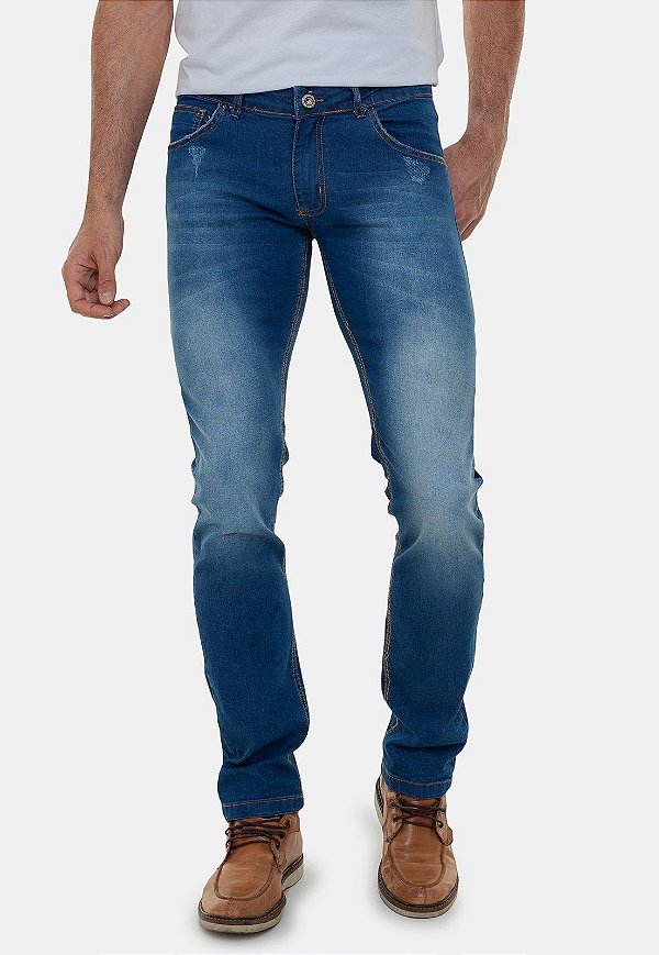 Calça Jeans Masculina Skinny Lavagem Diferenciada Premium Original Versatti Liverpool
