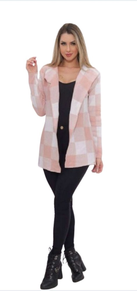 Cardigan de tricot Xadrez
