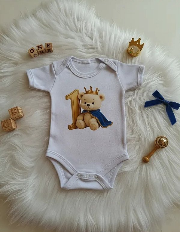 Body Mesversario Príncipe Bebê