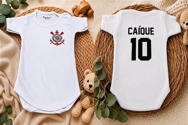 Body Bebê Personalizado Corinthians com Nome
