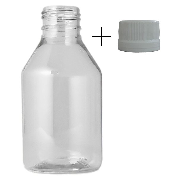 Frasco 100ml Cristal Pet com Tampa Lacre Vedante Branca