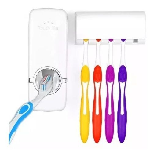 Dispenser Automático Pasta  Dente + Suporte Escovas IKAZA