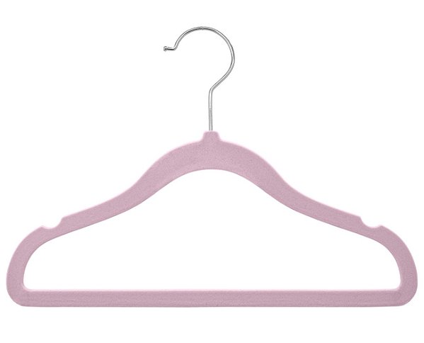 100 Unidades Cabides Aveludado Infantil Ultrafino Silk IKAZA