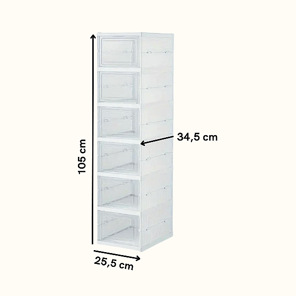 Sapateira Vertical Empilhável Caixa Sapato Tênis 6 Andares