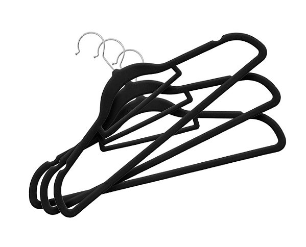 100 Unidades Cabides Aveludados Silk Modelo IKAZA
