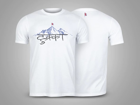 Camiseta Everest Nepal Montanha Marca Gadoott Branca