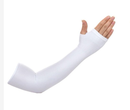 Manguito Manga Protetor Térmico e Proteção Solar UVA,UVB Branco