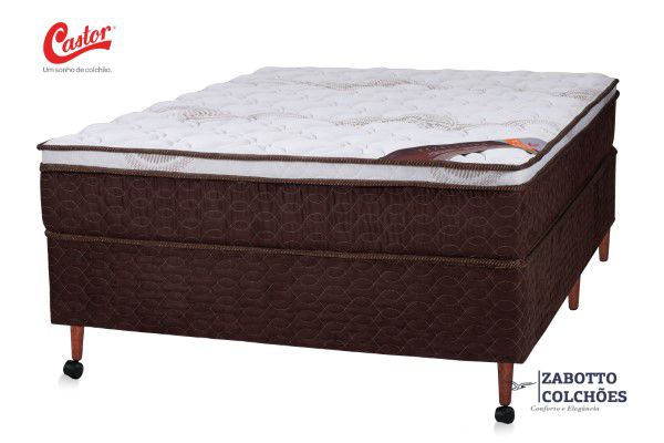Cama Box + Colchão Castor Revolution Pocket®  Casal/Solteiro