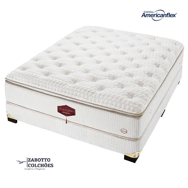 Cama Box + Colchão de Molas Ensacadas Americanflex Bravíssimo