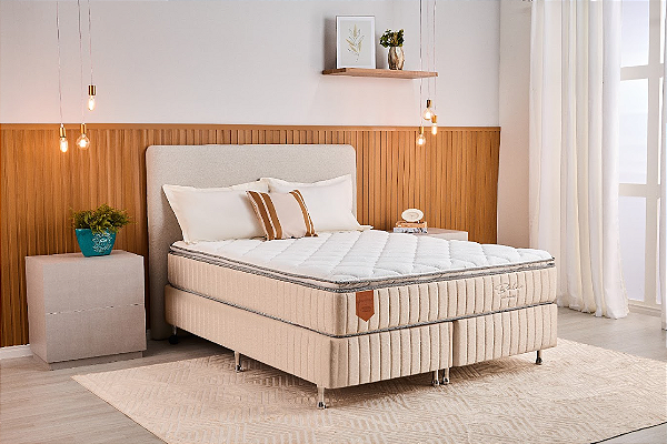 Cama box + Colchão Prorelax Bali Pillow Turn Free- Molas ensacadas
