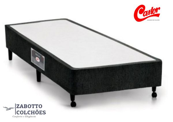 Cama Box Castor Lux Preto Solteiro