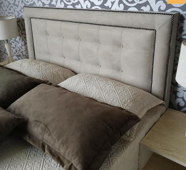Cabeceira Veneza Diamond  2 Linhas  Linho casal - Cor Linho Bege