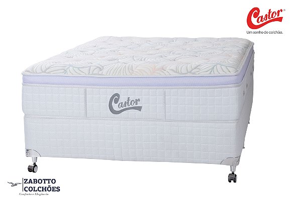 Cama Box + Colchão Vitagel Pocket Euro One Face - Casal/Solteiro