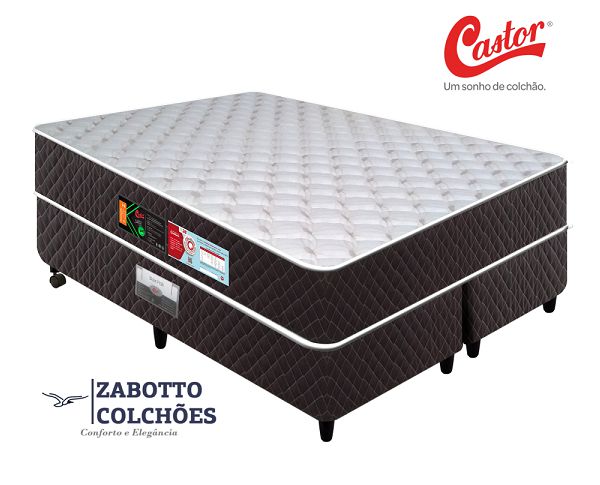 Cama Box + Colchão Castor Casal Sleep Max D45 - Casal