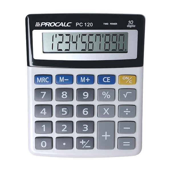 Calculadora de Mesa 10 Dígitos Cinza Procalc PC120