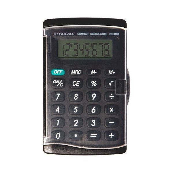 Calculadora de Bolso 8 Dígitos Capa Proteção Procalc PC068-B