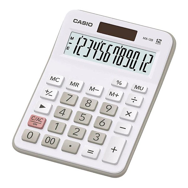 Calculadora de Mesa 12 Dígitos Visor XI Branca Casio MX-12B