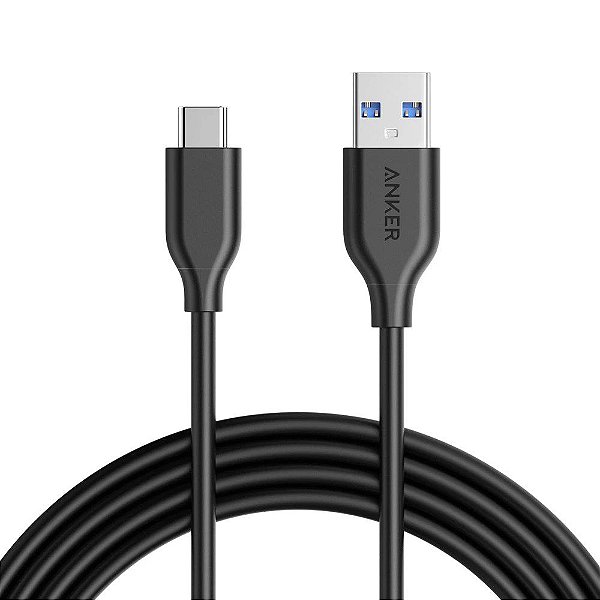 Cabo USB 3.0 Tipo C PowerLine 90cm Preto Anker A8163