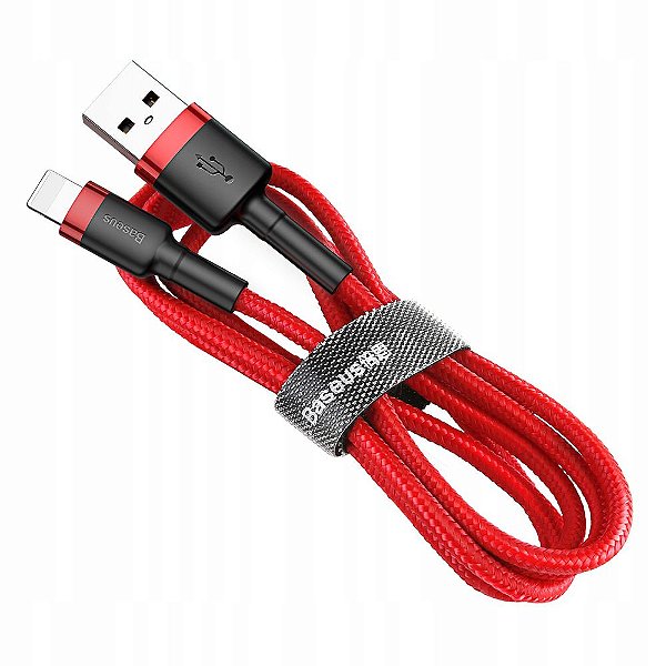 Cabo USB-A x Lightning 1m Reforçado Vermelho Baseus CALKLF-B09