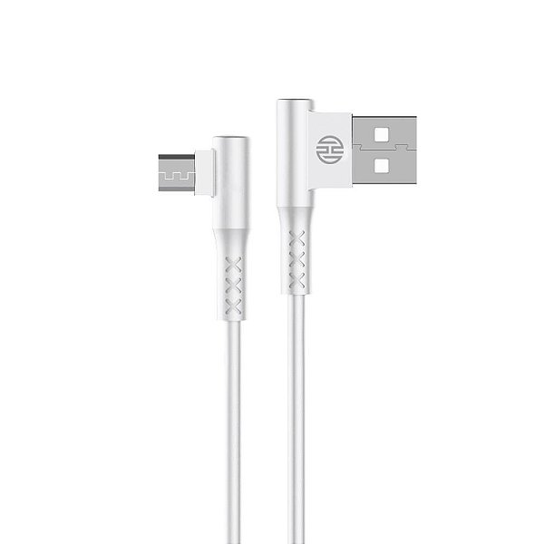 Cabo USB-A x Micro USB 2A Conectores 90º 1,2m Hoopson CH11