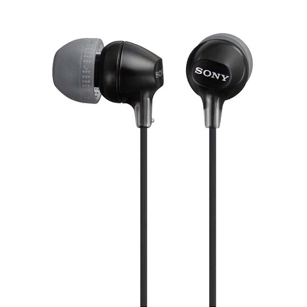 Fone de Ouvido In-ear Estéreo P2 Preto Sony MDR-EX15LP