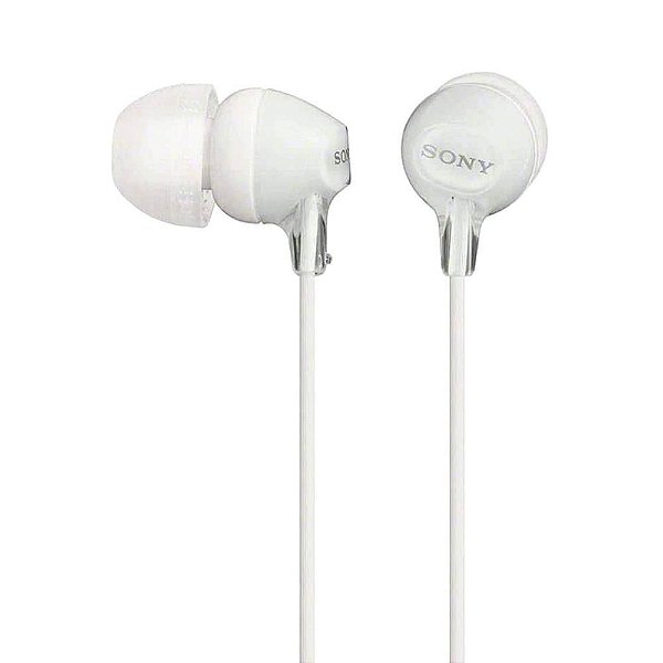 Fone de Ouvido In-ear Estéreo P2 Branco Sony MDR-EX15LP