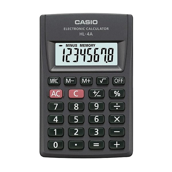Calculadora de Bolso 8 Dígitos Preta Casio HL-4A