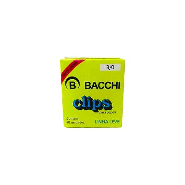 Clips para Papel Aço Galvanizado 3/0 c/ 50 Un Bacchi 0907-4