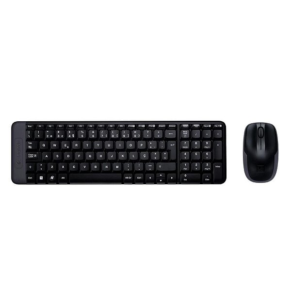 Kit Teclado e Mouse Sem Fio Wireless ABNT2 Logitech MK220